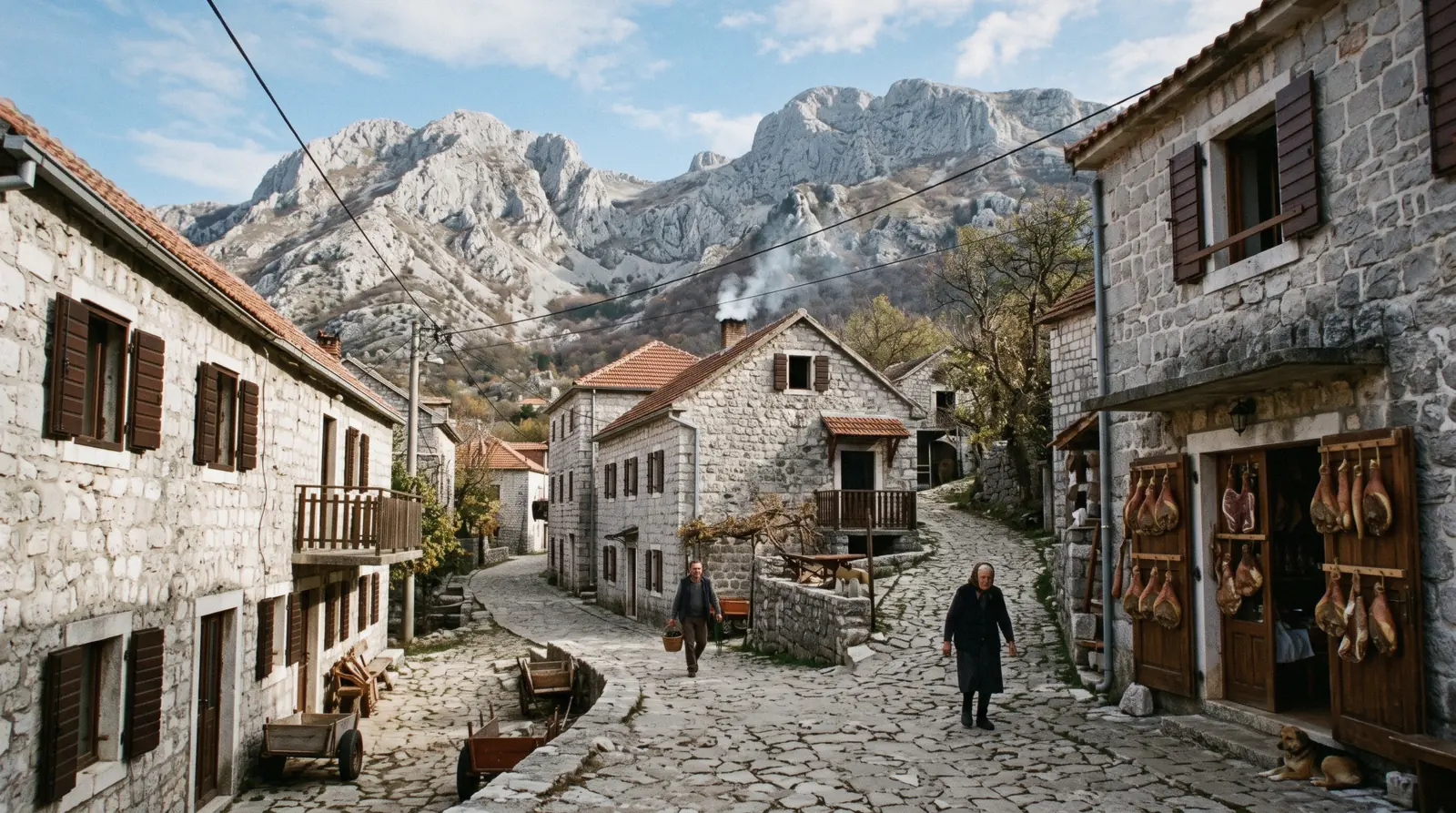 Hairpin bends of the old Kotor to Njegusi serpentine road