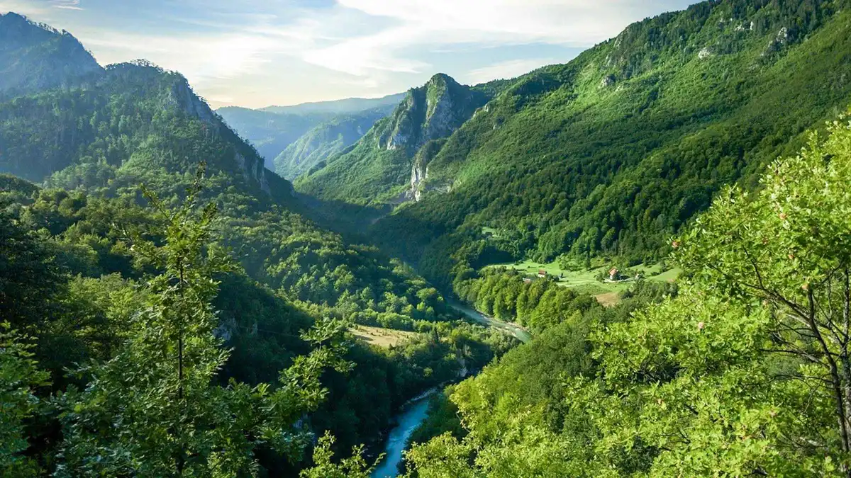 Tara River canyon and Durmitor mountains in northern Montenegro